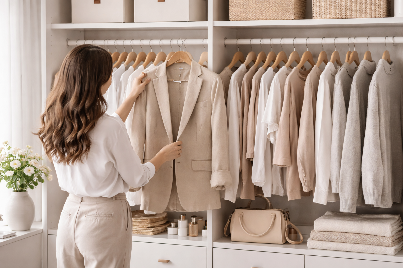 Perfect wardrobe selection moment